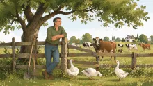 Ferme du Grand Chêne au fond du Lac